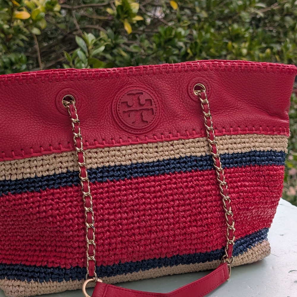 Tory Burch Red and Tan Women's Bag